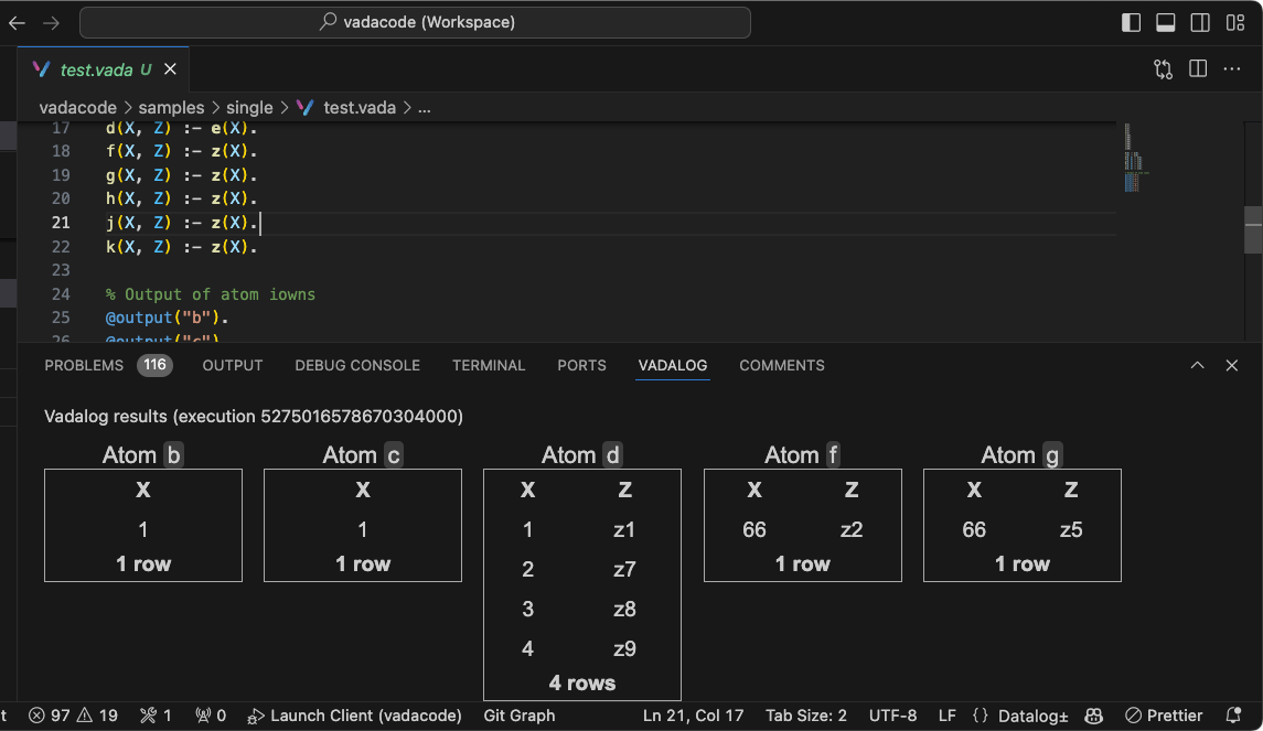 reasoner results view